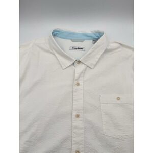 Tommy Bahama Men's 3XLB White Beachside Cotton Cruiser Short-Sleeve Shirt